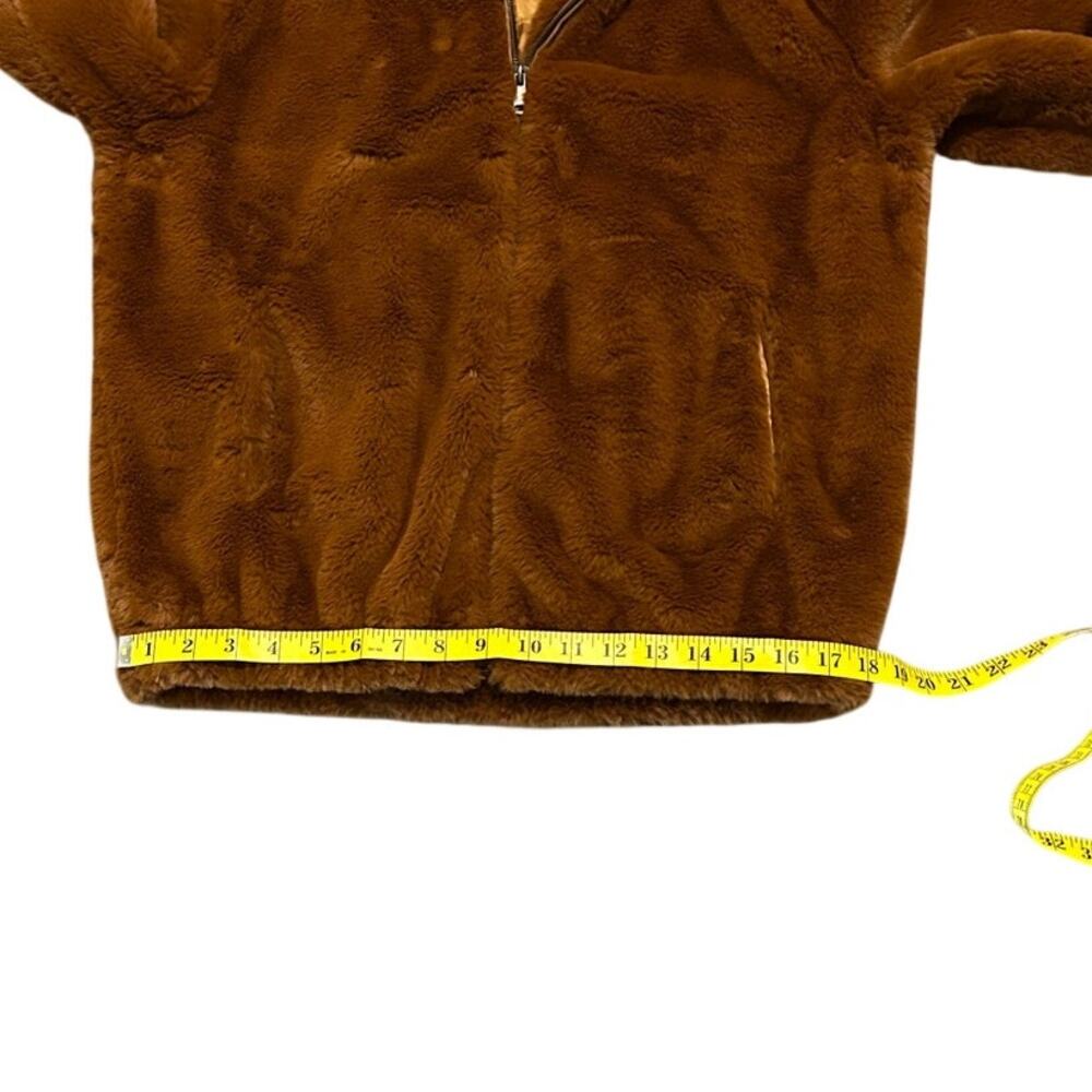 Splendid Y2K Brown Teddy Faux Fur Boho Jacket Zip Up Cozy Plush Women’s Small - Picture 10 of 12